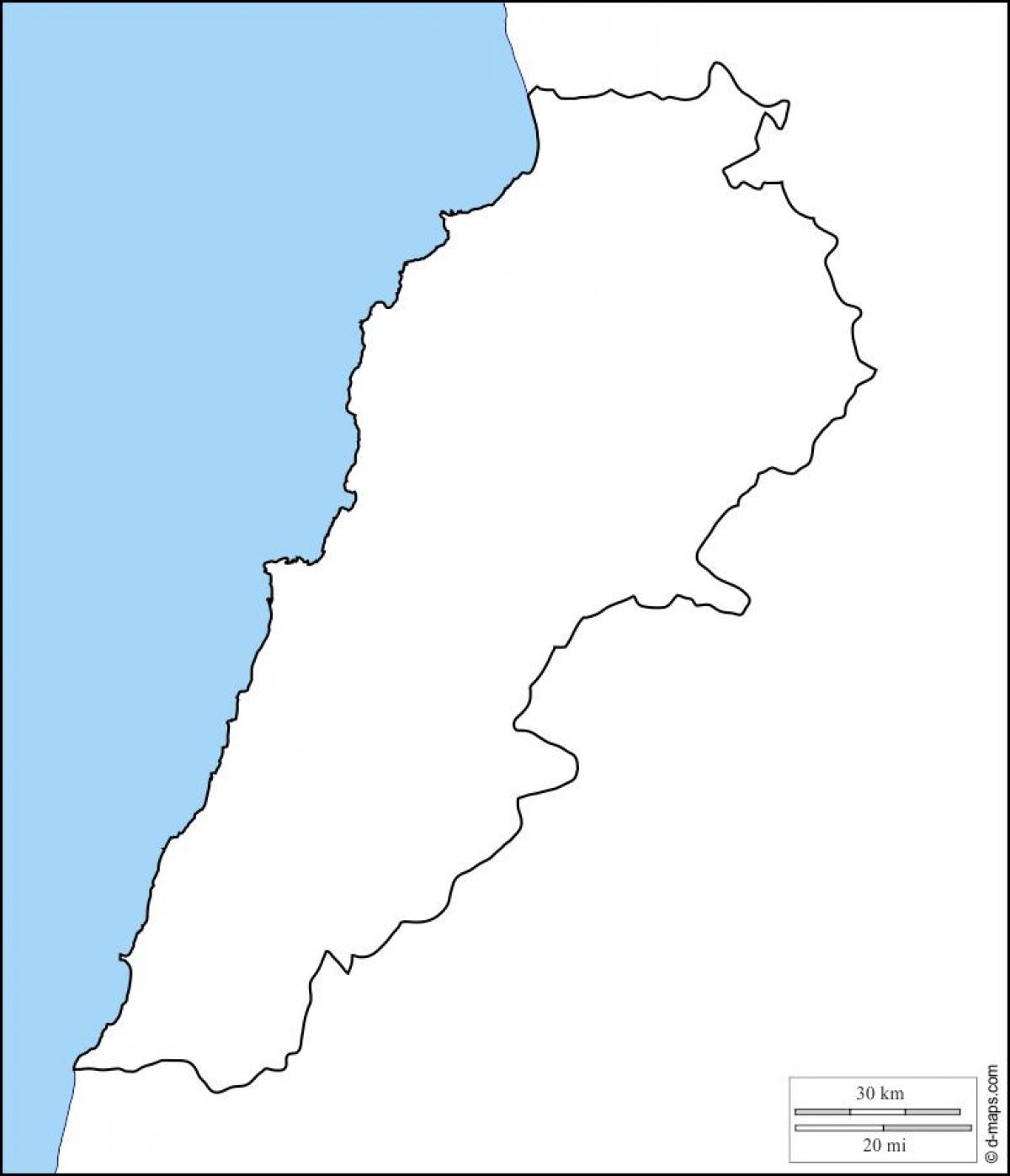 blank kart over Libanon