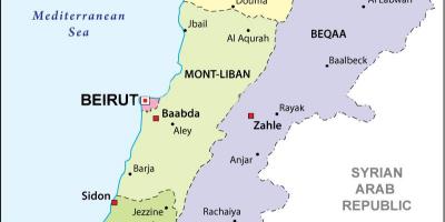 Kart over Libanon politiske