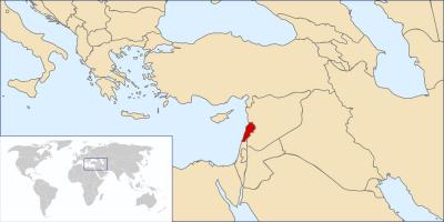Kart over Libanon verden 