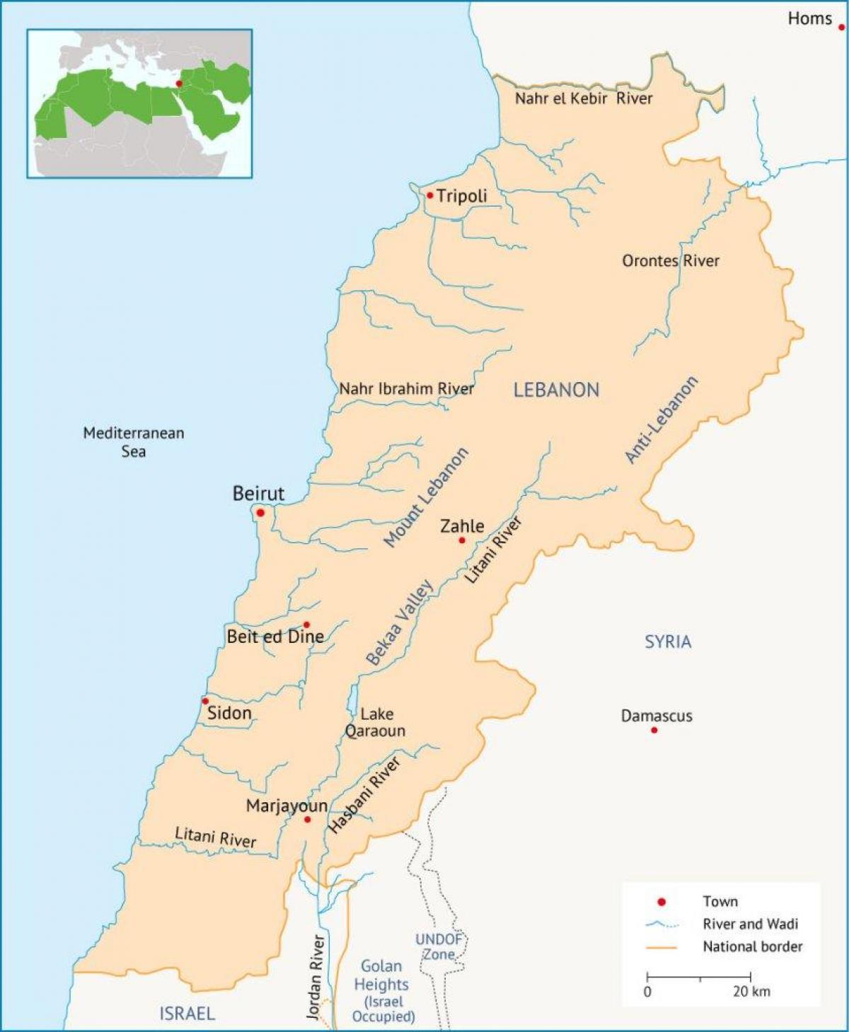Libanon elver kart